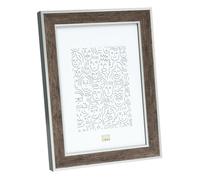 Deknudt Cadre photo en bois de couleur marron foncé avec bordure argentée 15x15 S40JE3 | ✅ Liquidation : parti=parti