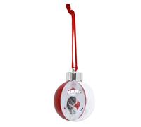 Deknudt Frames - Boule de Noël transparent pour mettre une photo - rouge - pour photo 7,6 x 7,6 cm - Transparant - cadre photo - S66FJ4 - à accrocher