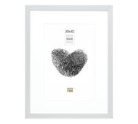 Deknudt Frames Cadre photo S66KD1 P1 avec passe‑partout Argent 30x40 cm (photo 20x30) Bois MDF