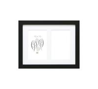 Deknudt Frames Cadre photo S66KA2 - 2 photos 10x15 cm, passe-partout, Noir MDF 23x29 cm