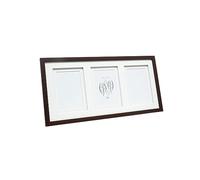 Deknudt Cadre photo 3 vues S65KQ3 – Marron, double passe‑partout, MDF, à suspendre/poser – 10x15 cm