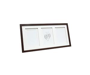 Deknudt Frames Cadre avec Passe-partout 3 photos 10x15cm Marron S65KQ3 | avec double passe-partout - 3 vues - taille de l'image : 10x15cm - en bois MDF - à accrocher ou à poser