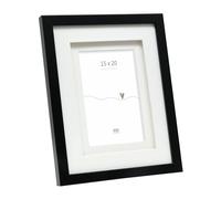 Deknudt Cadre photo S65KK – Bois avec passe-partout – Noir 15 x 20 cm
