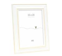 Deknudt Frames Cadre Bois Couleur Blanc Photo 15x20cm S221H1 | couleur blanc avec biseau couleur bois clair - pour accrocher ou poser - pour photos, affiches ou posters