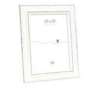 Deknudt Cadre photo bois S221H3 15x20 cm blanc biseau bois foncé à poser ou accrocher