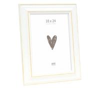 Deknudt Frames Cadre Bois Couleur Blanc Photo 18x24cm S221H1 | couleur blanc avec biseau couleur bois clair - pour accrocher ou poser - pour photos, affiches ou posters
