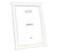 Deknudt Cadre photo en bois S221H3 20x30 blanc avec biseau bois foncé à accrocher ou à poser