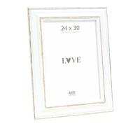 Deknudt Frames Cadre Bois Couleur Blanc Photo 24x30cm S221H3 | couleur blanc avec biseau couleur bois foncé - pour accrocher ou poser - pour photos, affiches ou posters
