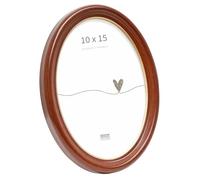 Deknudt Frames Cadre Ovale Marron Biseau Doré Photo 10x15cm S100H1