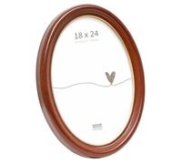 Deknudt Frames Cadre Ovale Marron Biseau Doré Photo 18x24cm S100H1