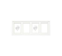 Deknudt Frames - Cadre pêle-mêle pour 4 photos - Blanc - Avec double passe-partout - Taille de l'image : 10 x 15 cm - En bois MDF - à suspendre - multivue - collage - S65KK1 P4 10x15cm