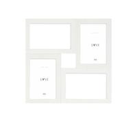 Deknudt Frames Cadre pêle-mêle - Blanc - Pour 4 photos - Photo 10x15cm - pour accrocher - S68UC1P4 - Format cadre 29,5x29,5cm