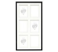 Deknudt Frames - Cadre pêle-mêle pour 6 photos - Noir - Avec double passe-partout - Taille de l'image : 10 x 15 cm - En bois MDF - à suspendre - multivue - collage - S65KK2 P6 10x15cm