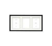 Deknudt Frames - Cadre photo avec double passe-partout - Noir - Pour 3 photos de 10 x 15 cm - En bois MDF - Collage - multivue - Pour accrocher ou poser - S65KK2 P3 10x15cm