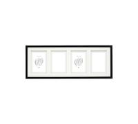 Deknudt Frames - Cadre photo avec double passe-partout - Noir - Pour 4 photos de 10 x 15 cm - En bois MDF - Collage - multivue - Pour accrocher ou poser - S65KK2 P4 10x15cm