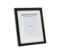 Deknudt Frames - Cadre photo avec double passe-partout - Noir - Pour photo de 13 x 13 cm - En bois MDF - Pour accrocher ou poser - S65KK2 P1 13x13cm