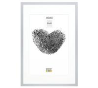 DEKNUDT FRAMES Cadre photo avec passe-partout - Argent - S66KD1 P1 40x60cm pour photo 30x45cm - Bois MDF - pour accrocher