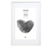 DEKNUDT FRAMES Cadre photo avec passe-partout - Blanc - S66KF1 P1 40x60cm pour photo 30x45cm - carré - Bois MDF - pour accrocher