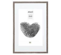DEKNUDT FRAMES Cadre photo avec passe-partout - Couleur chêne grisé - Bois gris - S66KH3 P1 40x60cm pour photo 30x45cm - carré - Bois MDF - pour accrocher