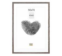 DEKNUDT FRAMES Cadre photo avec passe-partout - Couleur chêne grisé - Bois gris - S66KH3 P1 50x70cm pour photo 40x60cm - Bois MDF - pour accrocher