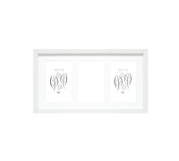 DEKNUDT FRAMES Cadre photo avec passe-partout pour 3 photos 10x15cm - Blanc - Bois MDF - Multivue - Collage - pour accrocher ou poser - 23x40cm - S66KA6 10x15