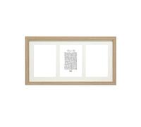 DEKNUDT FRAMES Cadre photo avec passe-partout pour 3 photos 13x18cm - Couleur chêne - Bois clair - Bois MDF - Multivue - Collage - pour accrocher ou poser - 26x49cm - S66KB3 13x18