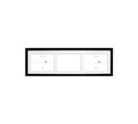 Deknudt Frames Cadre photo avec passe-partout pour 3 photos 13x18cm - Noir - Bois MDF - Multivue - Collage - pour accrocher ou poser - 21x65cm - S66KC3 13x18
