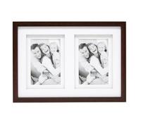 Deknudt Frames - Cadre photo pour 2 photos - Marron - Avec double passe-partout - Taille de l'image : 15 x 20 cm - En bois MDF - à suspendre ou à poser - S65KQ2 15x20cm
