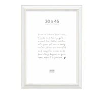 Deknudt Frames - Cadre photo en bois avec biseau - pour affiches ou posters (Blanc avec bord bois clair, 30 x 45 cm)