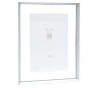 Deknudt Frames - Cadre photo - entre deux verres - bord argenté - aluminium - pour format jusqu'à 30x40cm - S028D1 - à accrocher