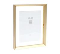 Deknudt Frames - Cadre photo - entre deux verres - bord doré - aluminium - pour format jusqu'à 20x25cm - S028A1 - à poser ou à accrocher