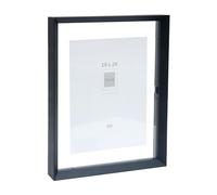 Deknudt Frames - Cadre photo - entre deux verres - bord noir - aluminium - pour format jusqu'à 18x24cm - S028K2 - à poser ou à accrocher