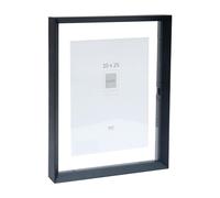 Deknudt Frames - Cadre photo - entre deux verres - bord noir - aluminium - pour format jusqu'à 20x25cm - S028K2 - à poser ou à accrocher