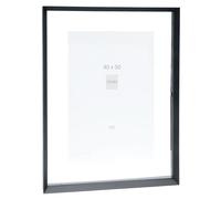 Deknudt Frames - Cadre photo - entre deux verres - bord noir - aluminium - pour format jusqu'à 40x50cm - S028K2 - à accrocher
