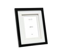 Deknudt Frames Cadre photo noir en bois MDF avec double passe-partout - S65KK2 P1 10x15cm - Pour image de 10 x 15 cm - à accrocher ou à poser