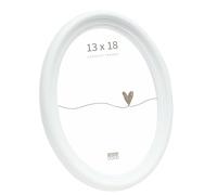 Deknudt Frames - Cadre Photo Ovale - Blanc - Photo 13x18cm - Accrocher ou poser des Photos - S100F1 13x18