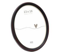 Deknudt Frames Cadre Photo Ovale - Noir Classique avec Biseau Doré - Photo 13x18cm - Accrocher ou poser des Photos - S100F9 18x24