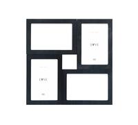 Deknudt Frames - Cadre pour 4 photos en format 13x18cm - couleur noir - bois MDF - multivue - collage - S68UC1P4 - format du cadre 35,5x35,5cm