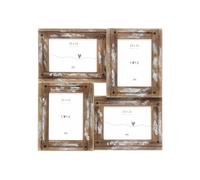 Deknudt Frames - Multivue en bois flotté avec une finition blanc pour 4 photos - pour photo 10 x 15 cm - Marron - cadre photo - S67UD1P4 - à poser