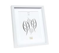 Deknudt Frames S40AK1-P1-24.0X30.0 Cadre Photo Basic avec Passe-Partout Moulure Haute en Bois/MDF Blanc 32,7 x 26,7 x 3,5 cm