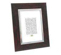 Deknudt Frames S41NH4 Cadre Photo Résine Acajou avec Filet Argenté 15 x 20 cm