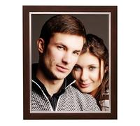 Deknudt Frames S41NH4 Cadre Photo Résine Acajou avec Filet Argenté 30 x 30 cm