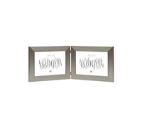 Deknudt Frames S41VD1 H2H Cadre Photo Diptyque Horizontal Résine Argenté 10 x 15 cm