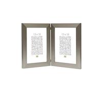 Deknudt Frames S41VD1 H2V Cadre Photo Diptyque Vertical Résine Argenté 13 x 18 cm