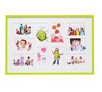Deknudt Frames S43AL8 P10 Cadre Photo Pêle Mêle avec 10 Ouvertures Bois Vert/Blanc 10 x 15 cm