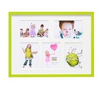 Deknudt Frames S43AL8 P5 Cadre Photo Pêle Mêle avec 5 Ouvertures Bois Vert/Blanc 10 x 15 cm