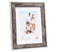Deknudt Frames S43RE3 Cadre Photo avec Filet Bois Brun/Argenté 20 x 28 cm