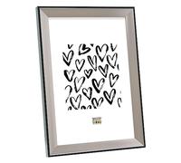 Deknudt Frames S45FD2 Cadre Photo avec Filet Résine Argenté/Noir 18 x 24 cm