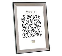 Deknudt Frames S45FD2 Cadre Photo avec Filet Résine Argenté/Noir 20 x 30 cm