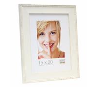 Deknudt Frames S45LF1 Cadre Photo avec Filet Look Peint Résine Blanc 50 x 70 cm